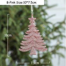 Assorted Glitter Christmas Tree Plastic Ornament